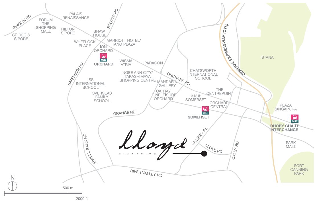 Location map of Lloyd SixtyFive